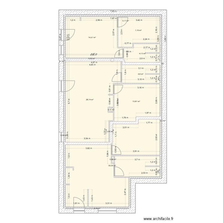 Sainte ursule réseaux. Plan de 15 pièces et 108 m2
