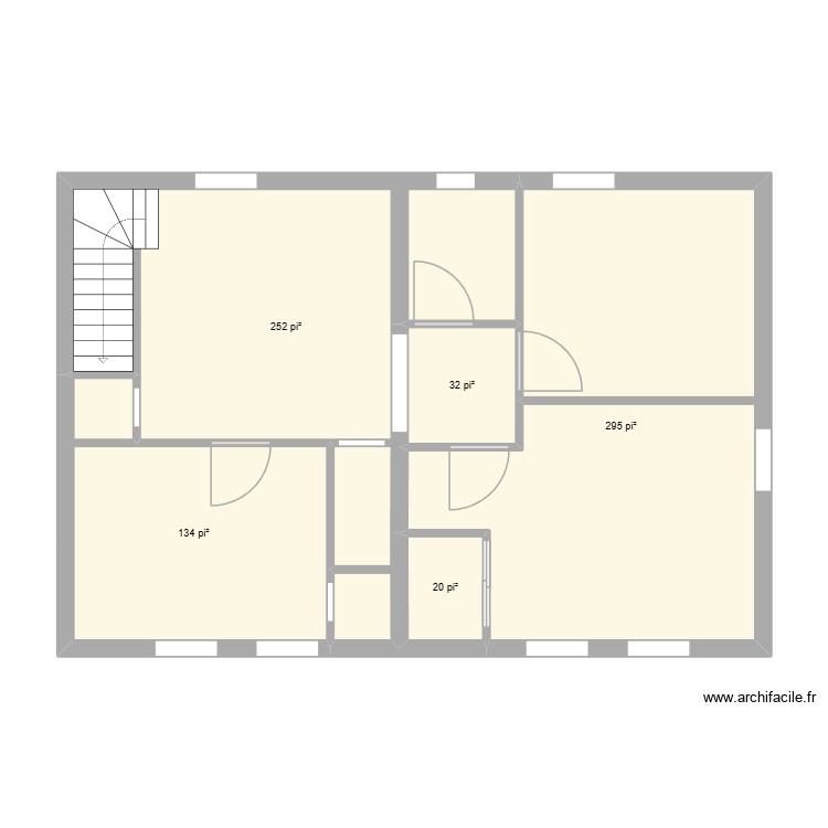 2e &eacute;tage sans meuble. Plan de 0 pièce et 0 m2
