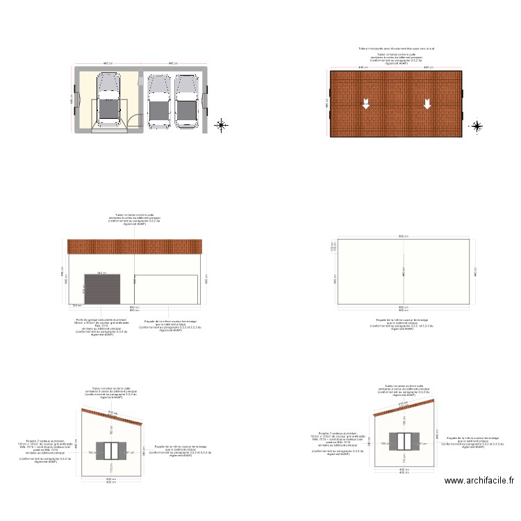 Plans garage. Plan de 2 pièces et 32 m2