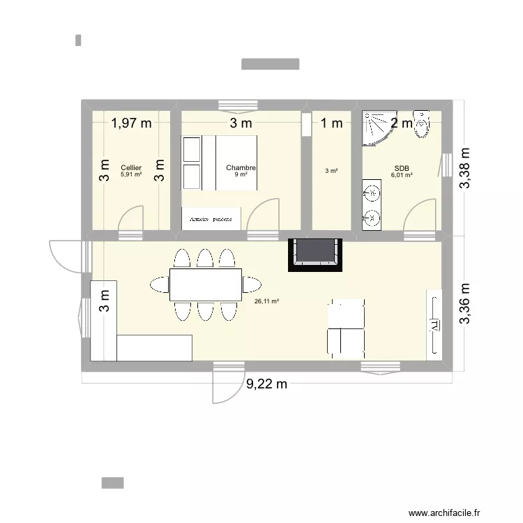 Morgane. Plan de 5 et 50 m² Morgane. Plan de 5 et 50 m²