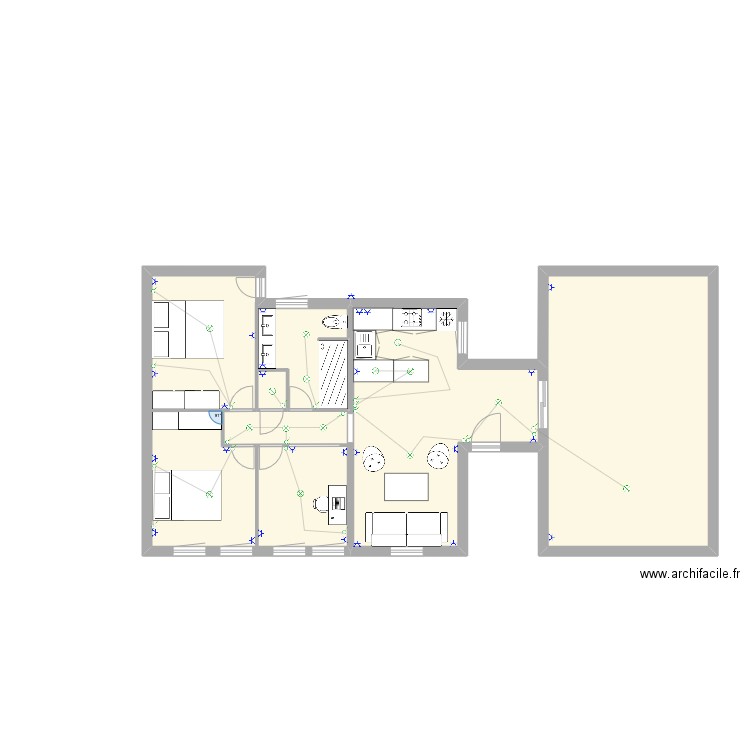 Tifadors 11. Plan de 3 pièces et 93 m2