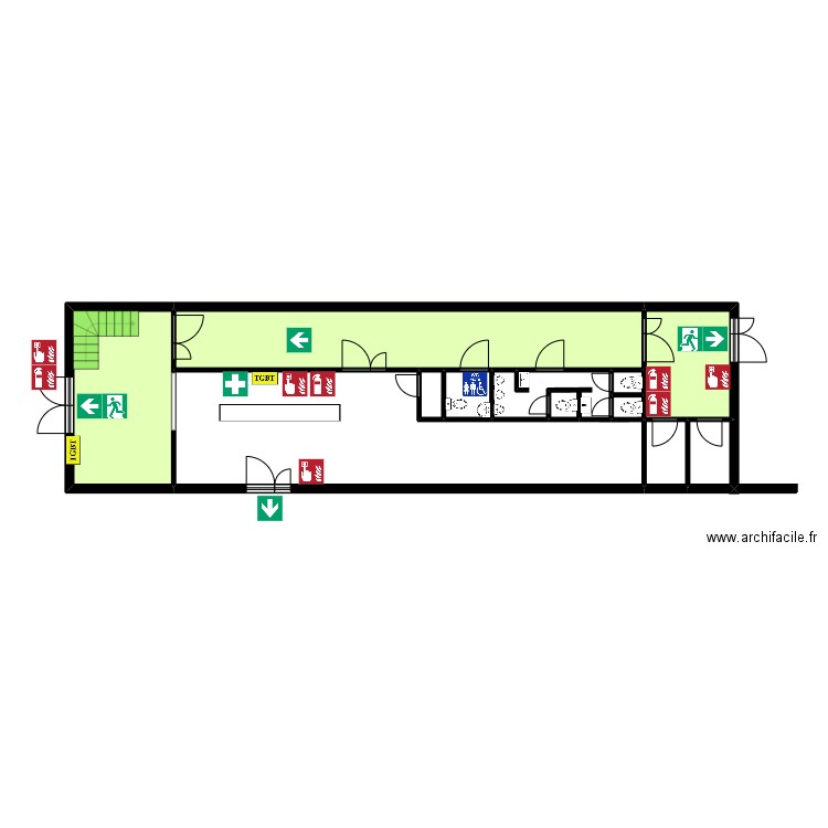 Banlieus etage. Plan de 11 pièces et 111 m2