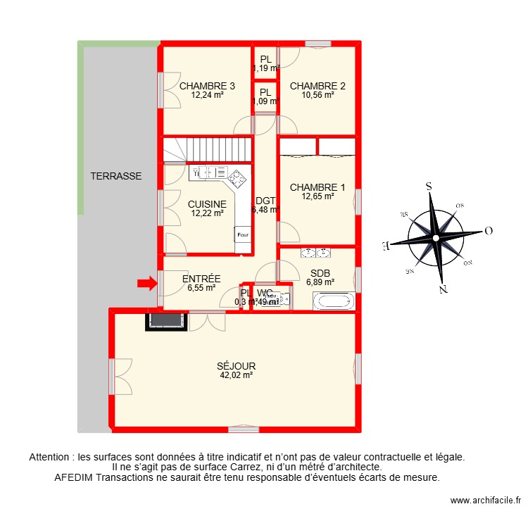 BI 29062. Plan de 23 pièces et 260 m2