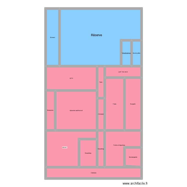 plan magasin. Plan de 18 pièces et 191 m2