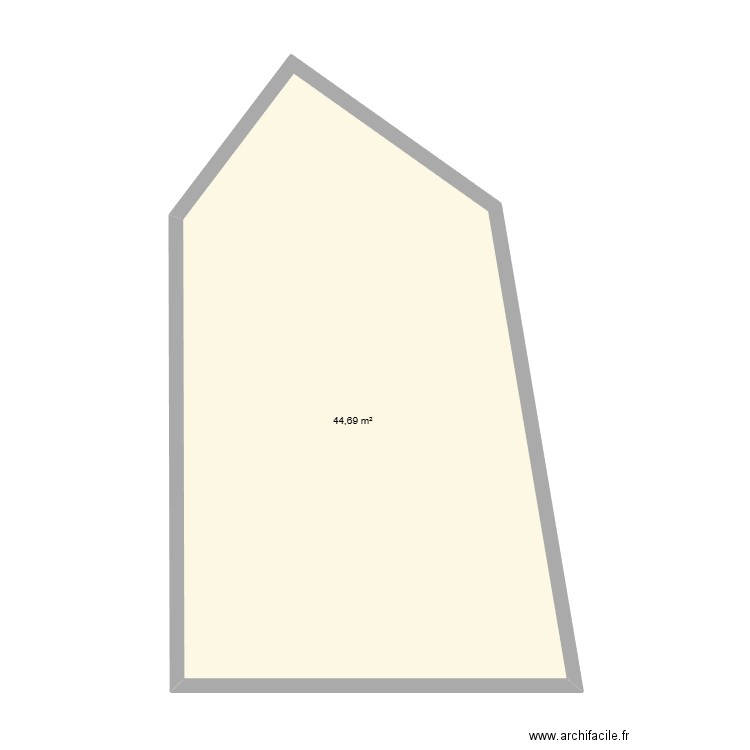 garage. Plan de 1 pièce et 45 m2