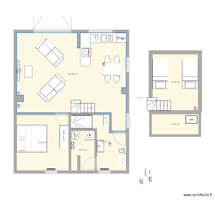 Gites final 15 meuble V3. Plan de 10 pièces et 105 m2