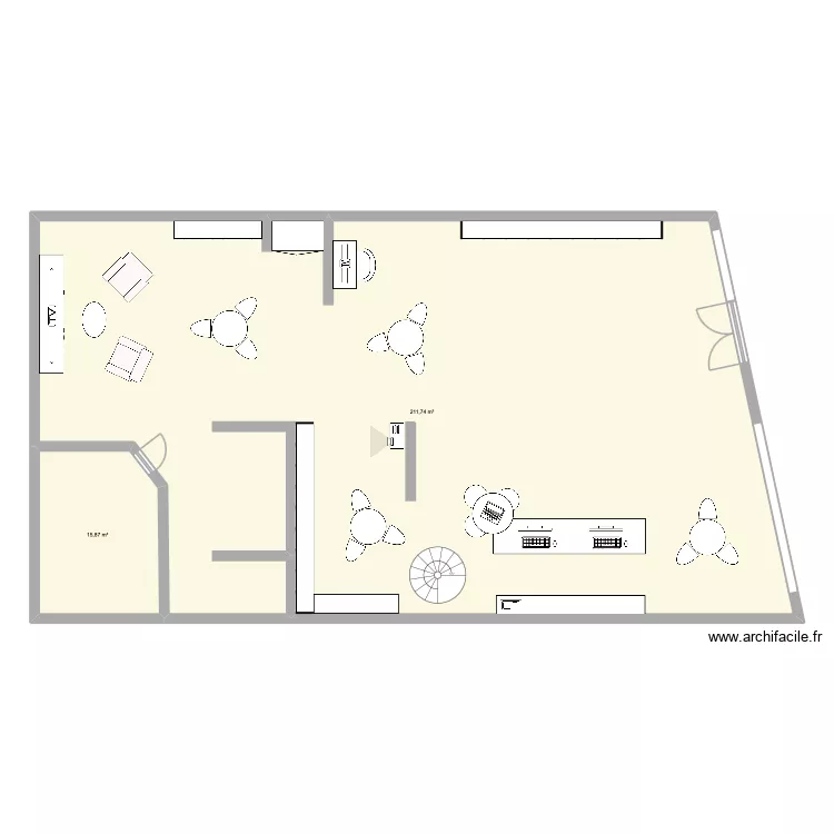 AEMP. Plan de 2  et 228 m²