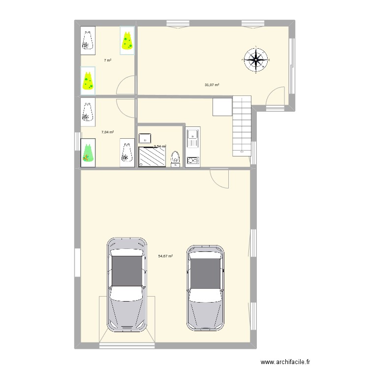 2eme. Plan de 5 pièces et 103 m2