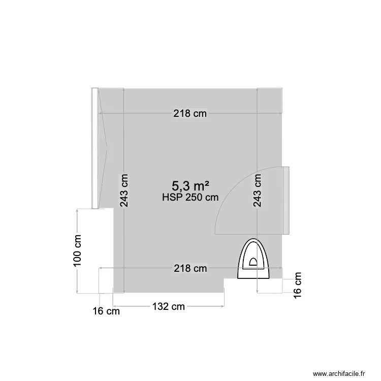 salle de bain en haut vide. Plan de 
