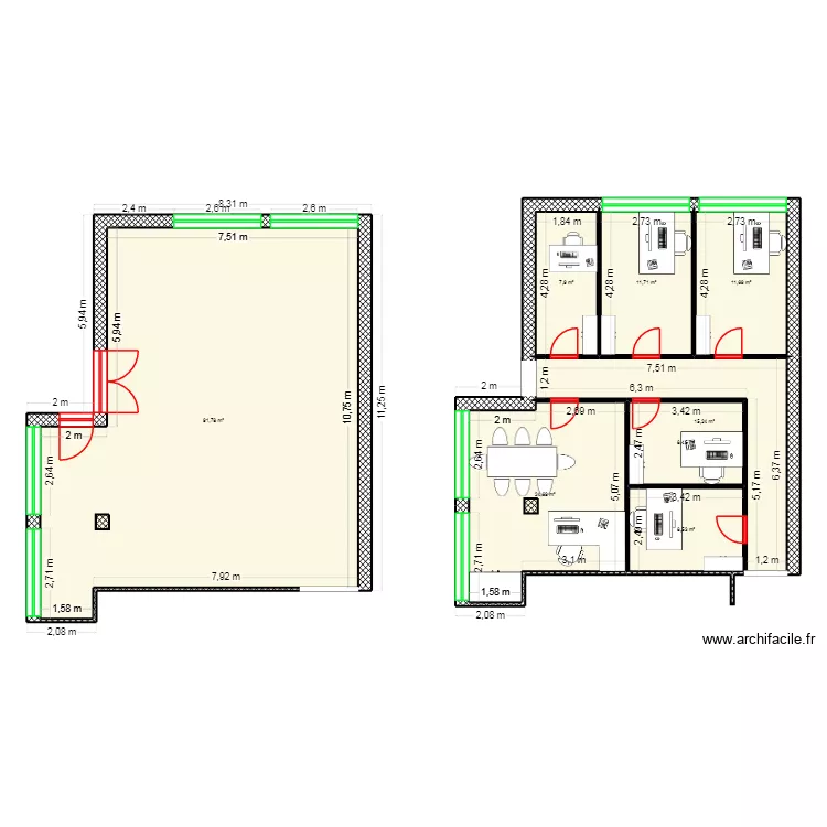PLAN. Plan de 8  et 180 m²