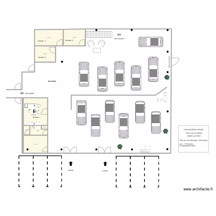 HONDA  RDC  projet 2 BIS 2026. Plan de 8  et 63 m²