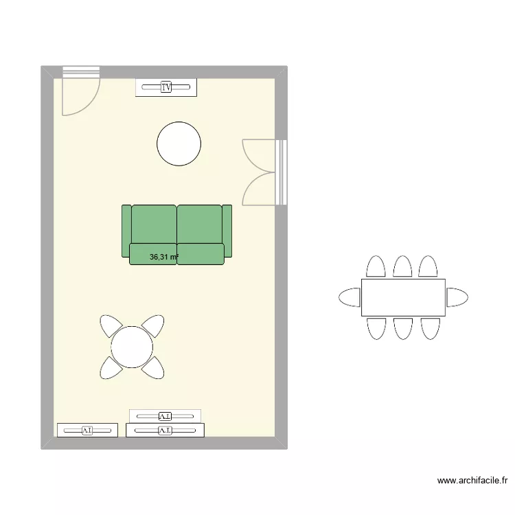 salon 2. Plan de 1 et 36 m² salon 2. Plan de 1 et 36 m²