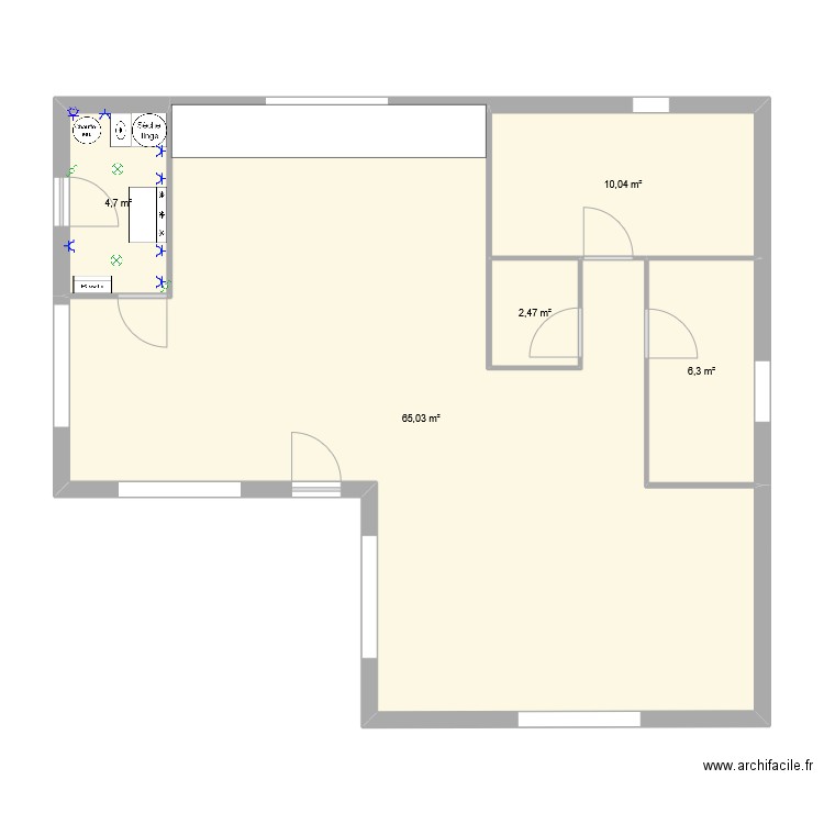 maison. Plan de 5 pièces et 89 m2