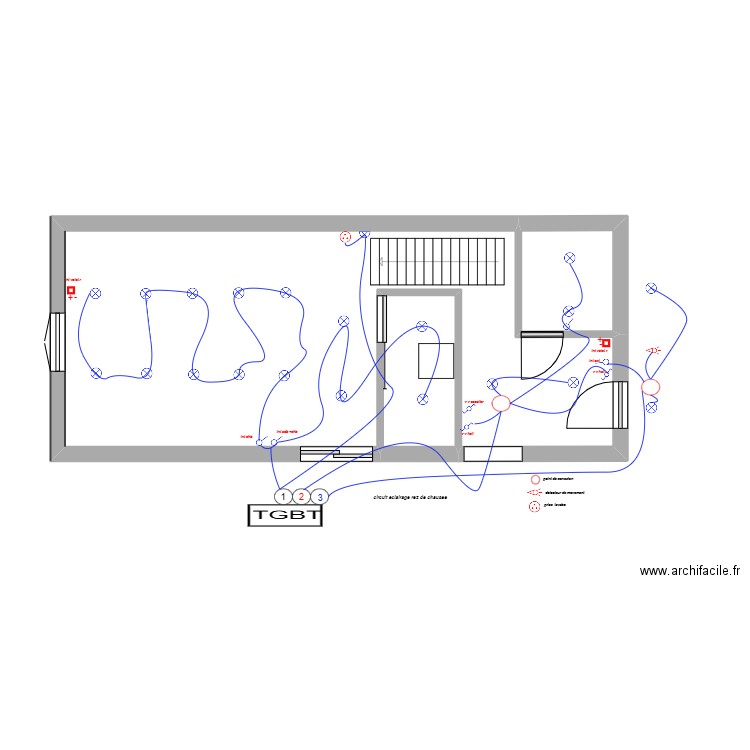 mjk. Plan de 3 pièces et 34 m2