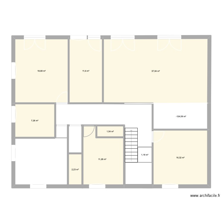 Chamoiserie. Plan de 10 pièces et 115 m2