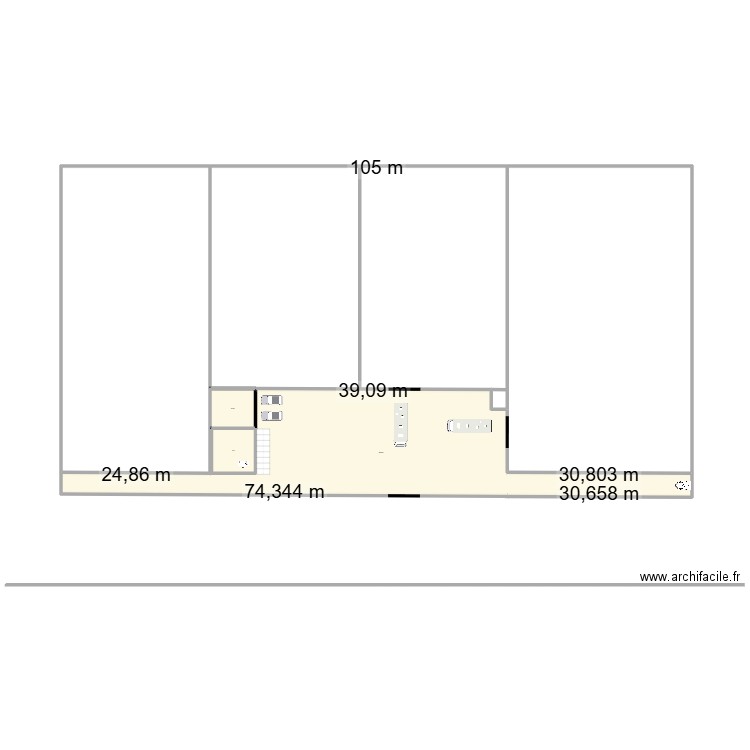 goodpack sp. Plan de 3 pièces et 1048 m2