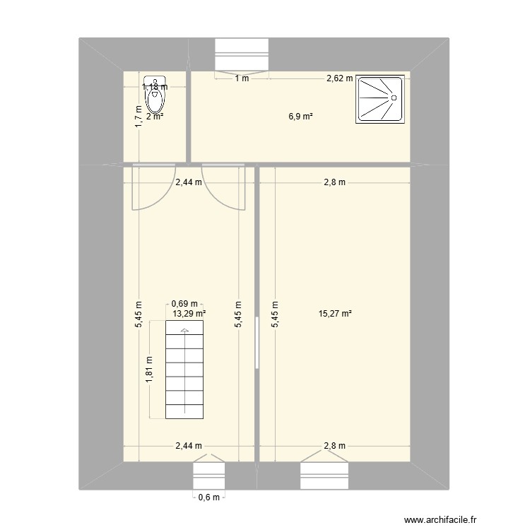 1er etage. Plan de 0 pièce et 0 m2