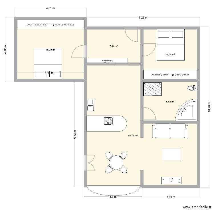 plan mont coffin 2. Plan de 5 pièces et 84 m2
