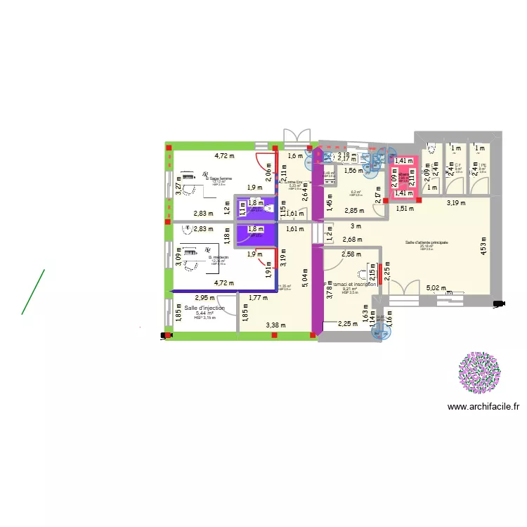 CSB SIDI ASSAKER. Plan de 18 et 104 m² CSB SIDI ASSAKER. Plan de 18 et 104 m²