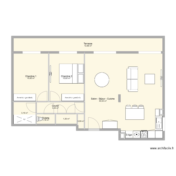 37 AV DES ECOLES. Plan de 11 pièces et 85 m2