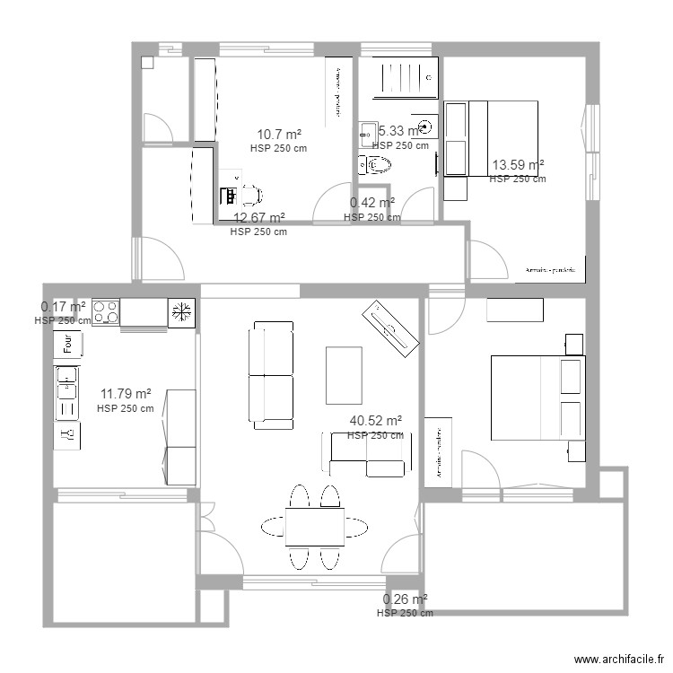 PdlM. Plan de 9 pièces et 95 m2