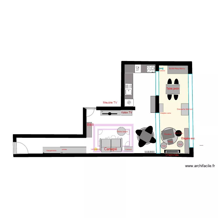 PlayTime. Plan de 1  et 12 m²