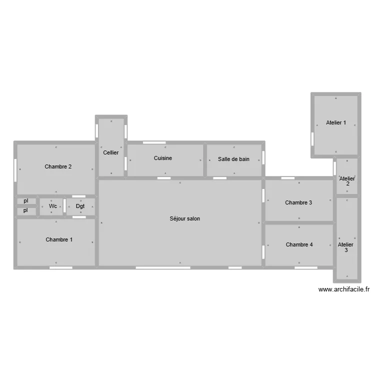 Mousseau soullans. Plan de 15 Pièces et 166 m²