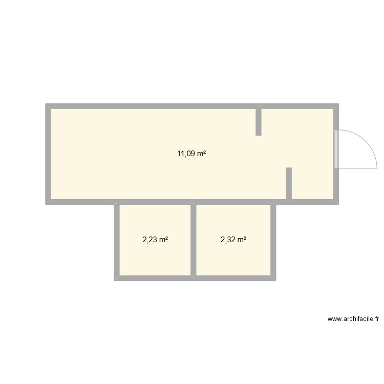 chalet. Plan de 3 pièces et 16 m2