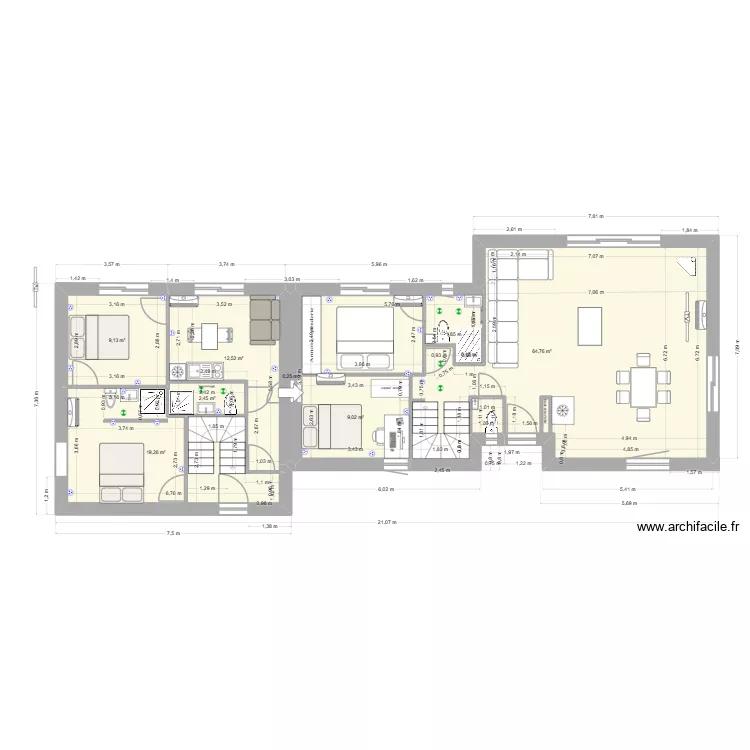 cc2-LOGEMENT ETUDIANT11 avec une chambre indépendante. Plan de 8 Pièces et 118 m² cc2-LOGEMENT ETUDIANT11 avec une chambre indépendante. Plan de 8 Pièces et 118 m²