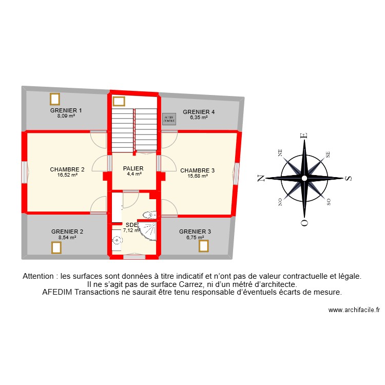 BI 26282-. Plan de 34 pièces et 400 m2