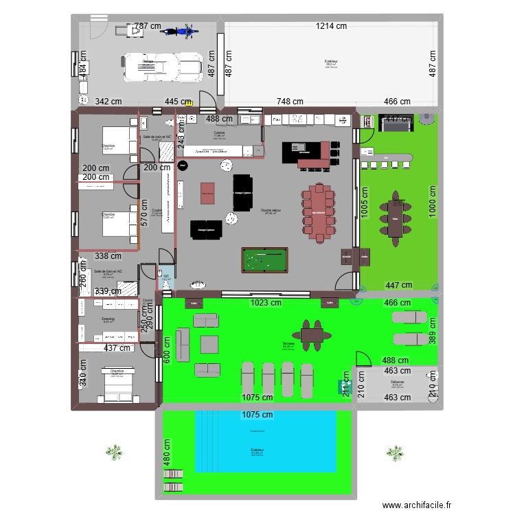 BonannoSud 10x10 sans meubles. Plan de 17 pièces et 467 m2
