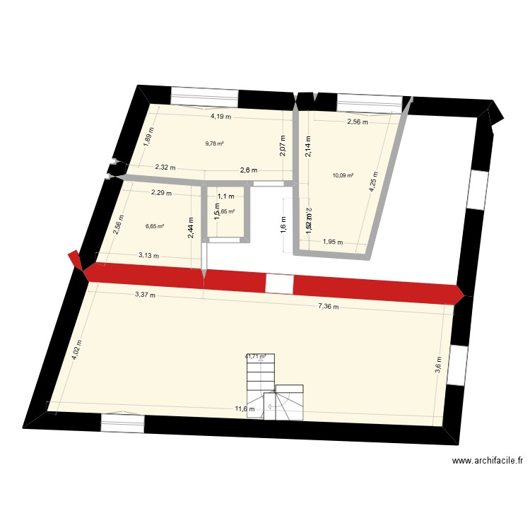 plan avec piece. Plan de 5 pièces et 70 m2