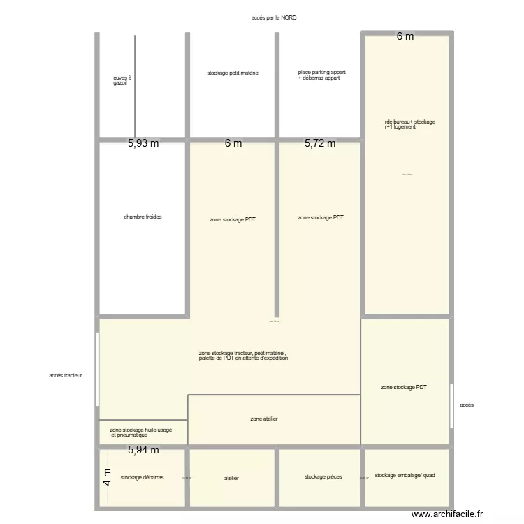 plan avant existant. Plan de 4  et 527 m²