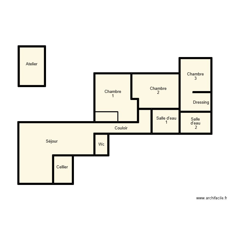 Rouvreau l ile d'yeu. Plan de 9 pièces et 35 m2