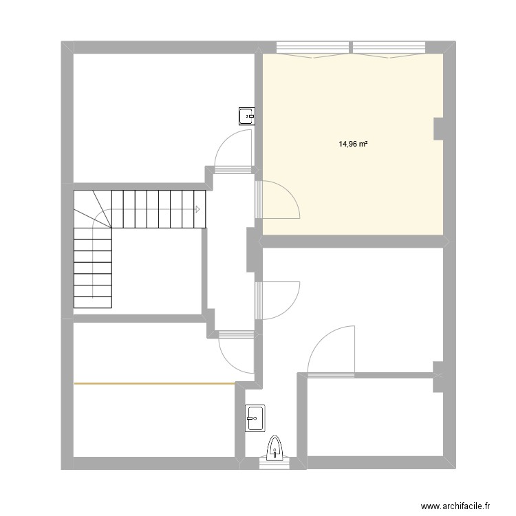 Wilson 2ème étage. Plan de 1 pièce et 15 m2