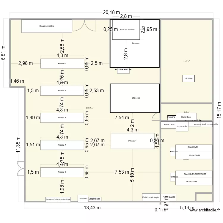 Mu plasturgie eric. Plan de 4  et 340 m²