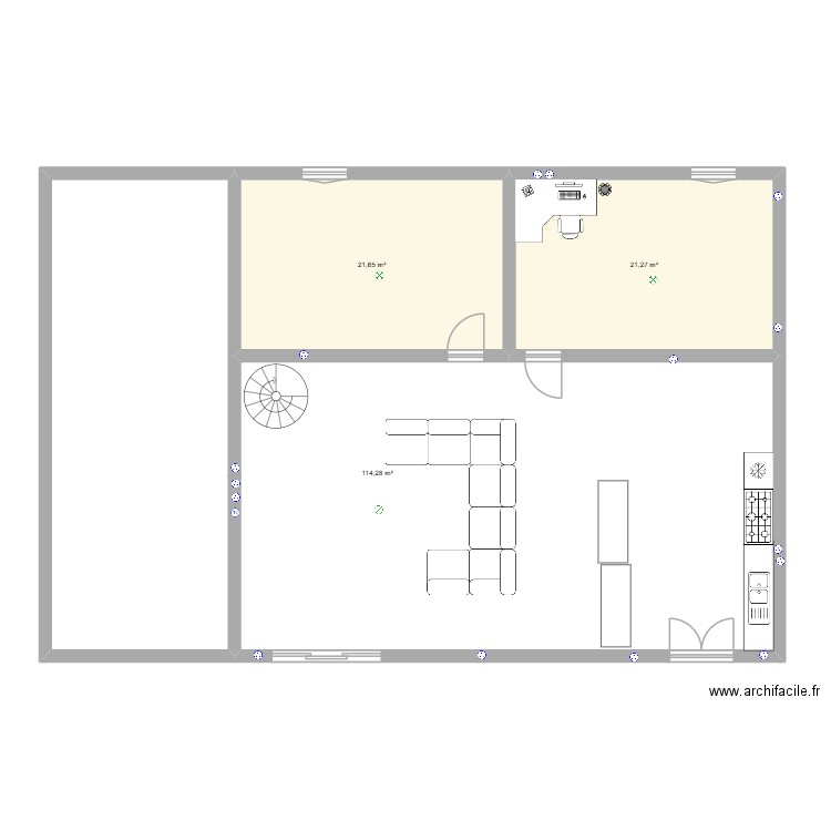 tsingoni. Plan de 3 pièces et 157 m2