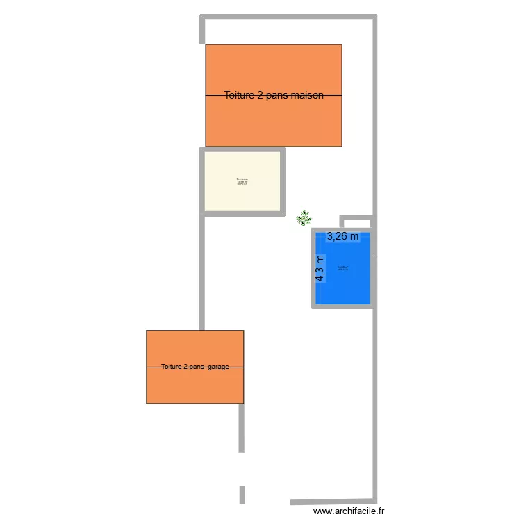projet piscine. Plan de 2  et 30 m²