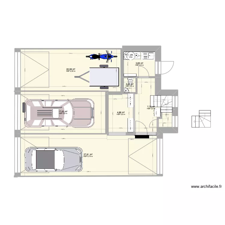 plan garage ++ &eacute;tage 8. Plan de 14  et 162 m²
