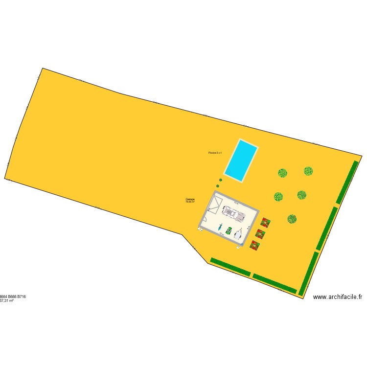 GARAGE. Plan de 1 pièce et 80 m2