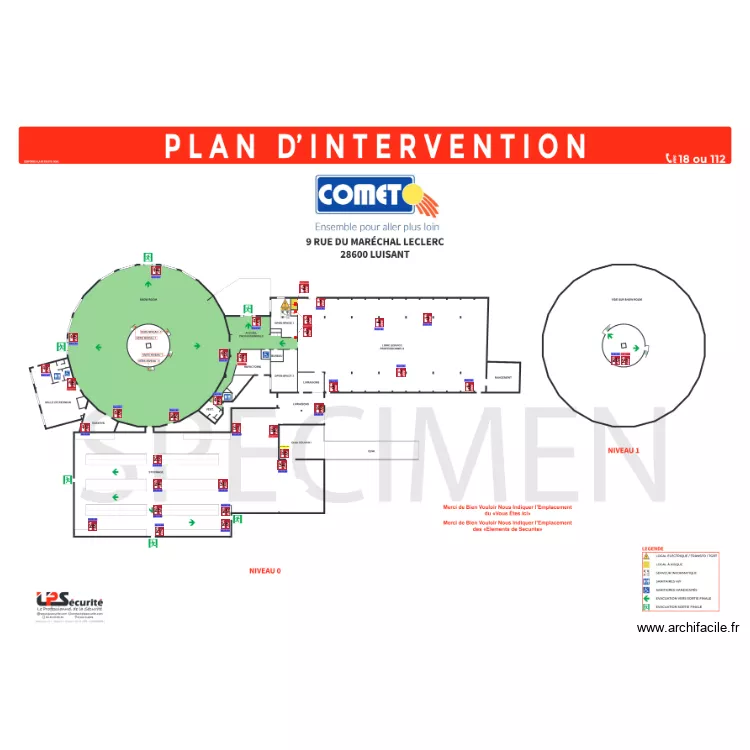 COMET LUISANT. Plan de 