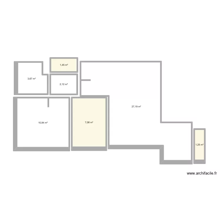 Bat C2 - Lot 75. Plan de 7  et 54 m²