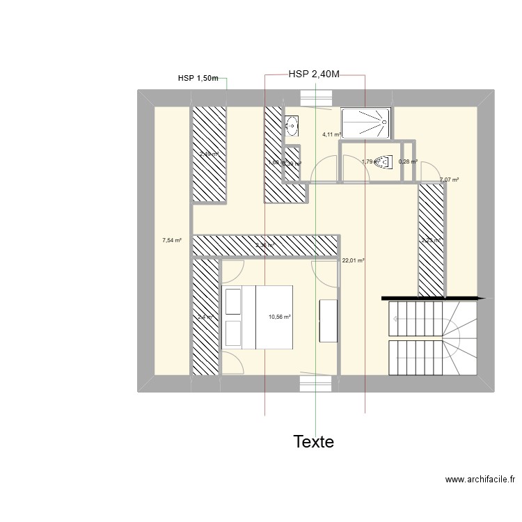 jenny. Plan de 13 pièces et 65 m2