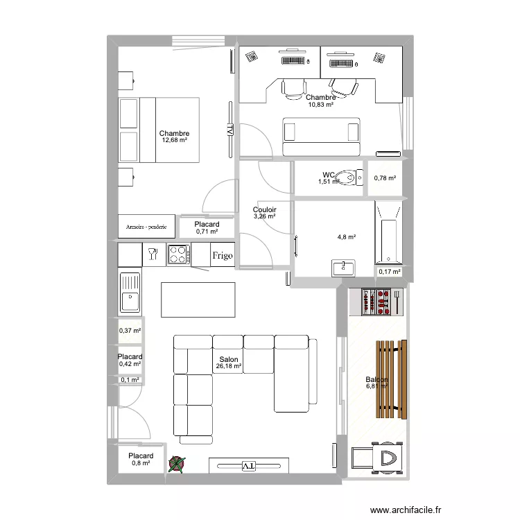 Appart Alex. Plan de 