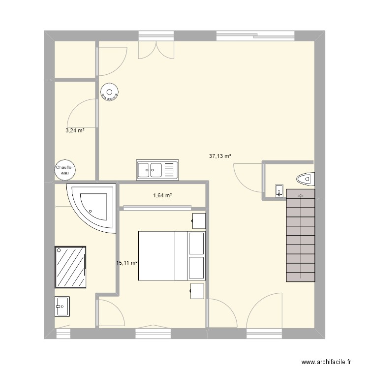 Residence Mimosa 7 B. Plan de 4 pièces et 57 m2