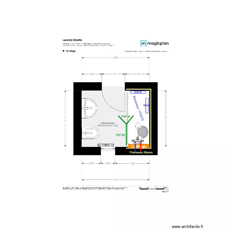 Plan Projet  Lacoste Yvette. Plan de 