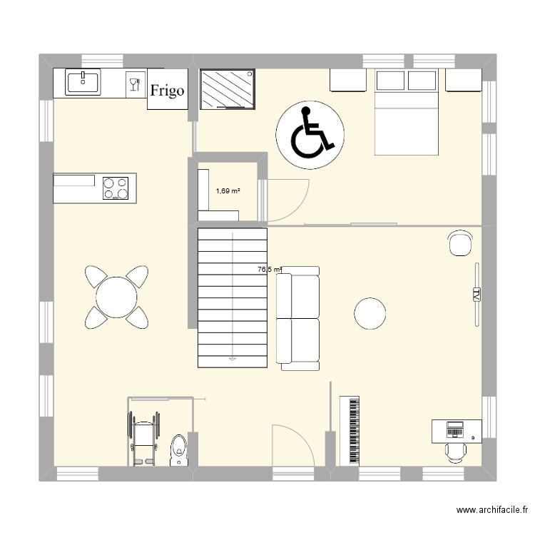 mrs S. Plan de 2 pièces et 78 m2
