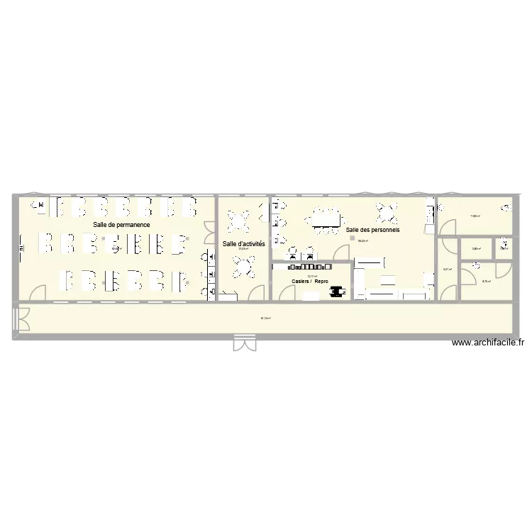 Plan coll&egrave;ge3. Plan de 10  et 262 m²