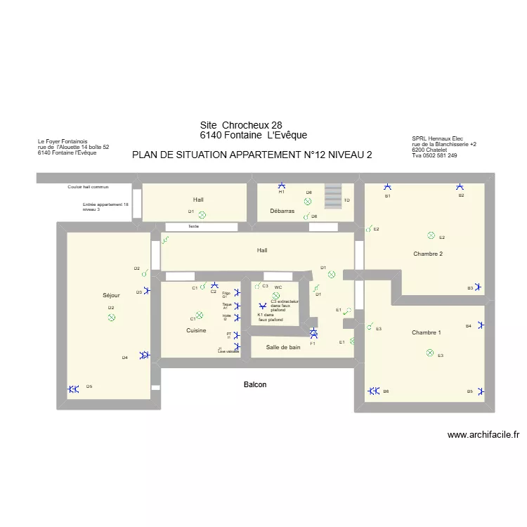 fontaine12. Plan de 8  et 50 m²