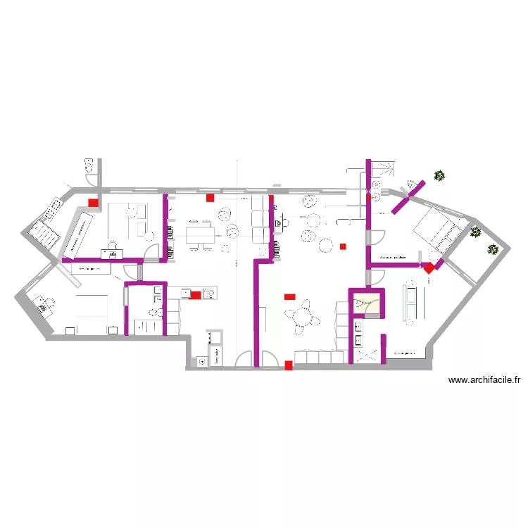 Faros verdes plano reducido. Plan de 1  et 2 m²